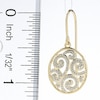 Thumbnail Image 2 of Diamond Accent Scroll Pattern Earrings in Sterling Silver with 18K Gold Plate