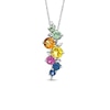 Thumbnail Image 1 of Multi-Color Sapphire and Diamond Accent Cascading Pendant in 14K White Gold