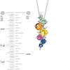 Thumbnail Image 2 of Multi-Color Sapphire and Diamond Accent Cascading Pendant in 14K White Gold