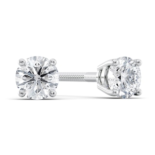 14Kw Round Diamond Stud Earrings 2.00 CT TW Screw Back - Beryl Jewelers