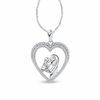 Thumbnail Image 1 of 1/5 CT. T.W. Diamond Motherly Love Pendant in 10K White Gold