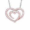 Thumbnail Image 0 of The Shared Heart® 1/4 CT. T.W. Diamond Pendant in 14K Rose Gold