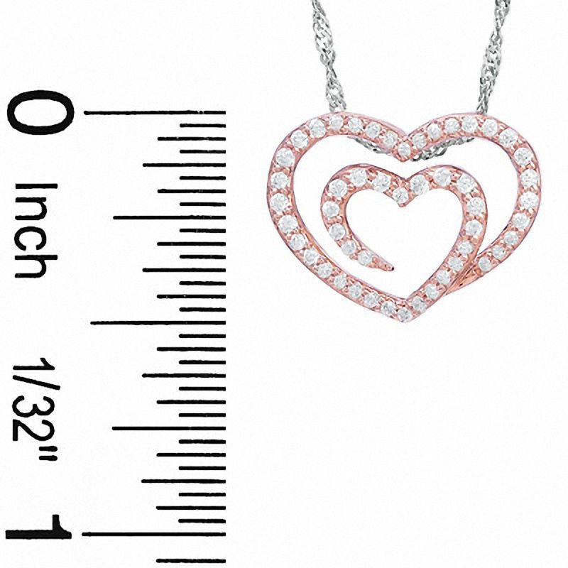 The Shared Heart® 1/4 CT. T.W. Diamond Pendant in 14K Rose Gold