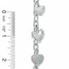 Thumbnail Image 2 of 1/5 CT. T.W. Diamond Heart Assorted Charm Bracelet in Sterling Silver