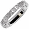 Thumbnail Image 2 of Men's Onyx and Diamond ID Bracelet in Titanium and 14K Gold - 8.5&quot;