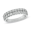 Thumbnail Image 1 of 1 CT. T.W. Diamond Double Row Wedding Band in 14K White Gold