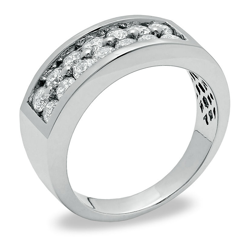 Mens double row 2025 diamond wedding band