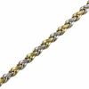 Thumbnail Image 1 of Diamond-Cut and Satin Stampato Bracelet in Sterling Silver and 14K Two-Tone Gold - 7.25&quot;