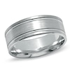 Thumbnail Image 0 of Men's 7.0mm Brushed Double Stripe Wedding Band in 14K White Gold