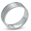 Thumbnail Image 1 of Men's 7.0mm Brushed Double Stripe Wedding Band in 14K White Gold