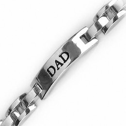 Stainless Steel and Black Enamel &quot;DAD&quot; ID Bracelet - 8.5&quot;