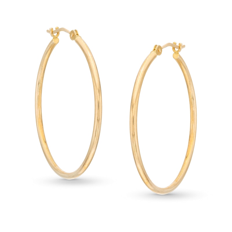 Main Image 1 of 28.0mm Tube Hoop Earrings in Hollow 14K Gold