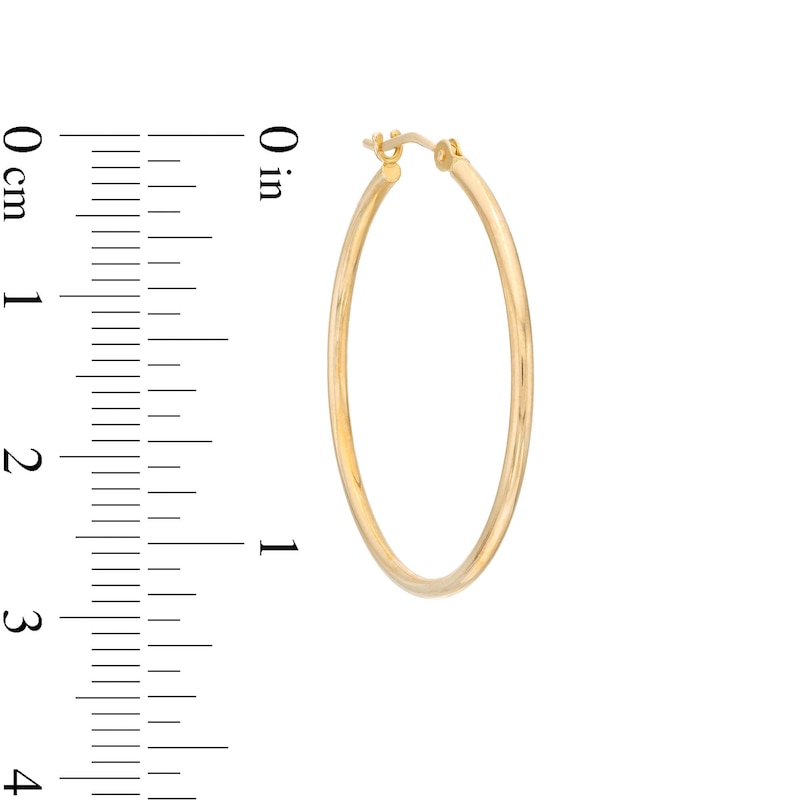 28.0mm Tube Hoop Earrings in Hollow 14K Gold