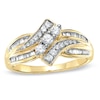 Thumbnail Image 1 of 1/2 CT. T.W. Diamond Bypass Three Stone Ring in 10K Gold