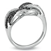 Thumbnail Image 2 of 1/4 CT. T.W.  Black and White Diamond Braided Twist Ring in 10K White Gold