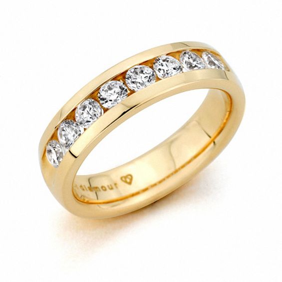 Channel Set Diamond Ring In 18k Yellow Gold 1 4 Ct Tw Blue Nile