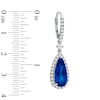 Thumbnail Image 1 of Pear-Shaped Lab-Created Blue and White Sapphire Drop Earrings in Sterling Silver