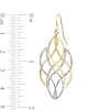 Thumbnail Image 1 of Two-Tone Diamond-Cut Swirl Drop Earrings 14K Gold and Sterling Silver