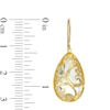 Thumbnail Image 2 of Pear-Shaped Crystal Scroll Earrings in 10K Gold