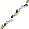 Thumbnail Image 0 of Multi-Gemstone and Lab-Created White Sapphire Bracelet in Sterling Silver - 7.25"