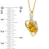 Thumbnail Image 2 of 9.0mm Trillion-Cut Citrine and Diamond Accent Drop Pendant in Sterling Silver with 14K Gold Plate