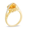 Thumbnail Image 2 of 9.0mm Trillion-Cut Citrine and Diamond Accent Ring  in Sterling Silver with 14K Gold Plate - Size 7