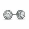 Thumbnail Image 1 of 5.0mm Lab-Created White Sapphire Vintage-Style Frame Stud Earrings in Sterling Silver