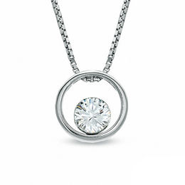 1/4 CT. Certified Canadian Diamond Solitaire Pendant in 14K White Gold (I/I2) - 17&quot;
