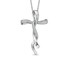 Thumbnail Image 1 of 1/5 CT. T.W. Diamond Twist Cross Pendant in Sterling Silver