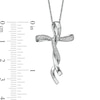 Thumbnail Image 2 of 1/5 CT. T.W. Diamond Twist Cross Pendant in Sterling Silver