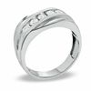 Thumbnail Image 2 of Men's 1/2 CT. T.W. Diamond Slant Wedding Band in 14K White Gold