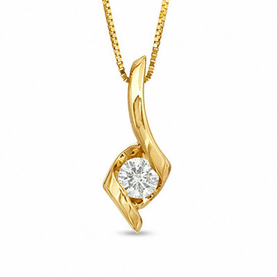 Sirena™ 1/10 CT. Diamond Solitaire Pendant in 14K Gold | Sirena ...