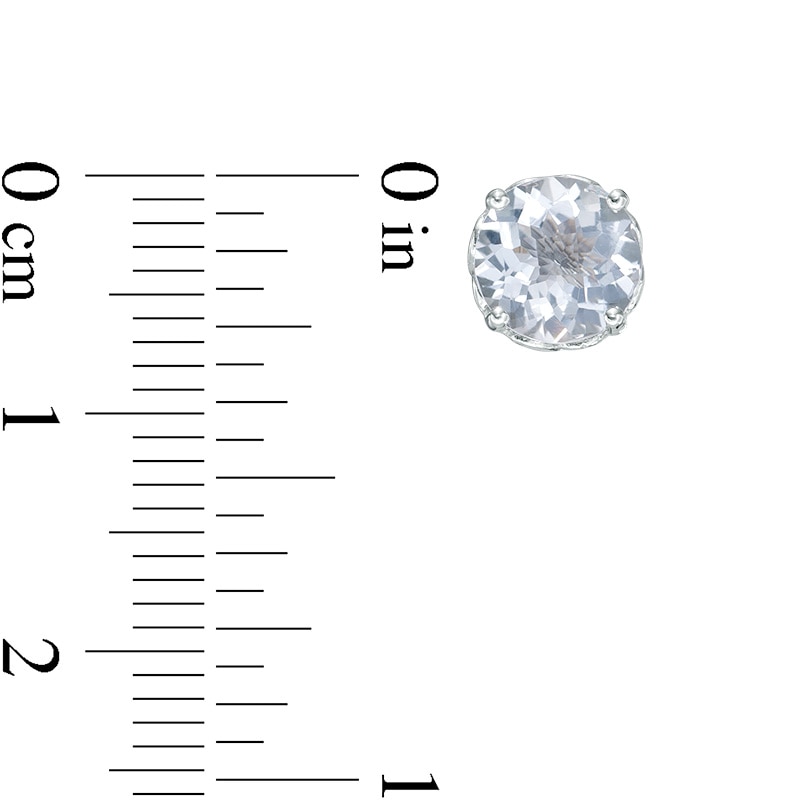 7.0mm Aquamarine Stud Earrings in 14K White Gold