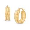 Thumbnail Image 1 of 15.0mm Polished Ribbed Hoop Earrings in 14K Gold