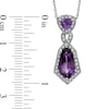 Thumbnail Image 1 of Amethyst and Lab-Created White Sapphire Pendant and Earring Set in Sterling Silver