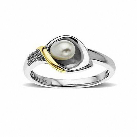 Sterling Silver 2024 Pearl Calla Lily Bypass Ring