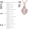 Thumbnail Image 3 of 8.0mm Heart-Shaped Pink Morganite and Diamond Accent Pendant in 10K Rose Gold - 17&quot;