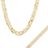 Thumbnail Image 1 of Men's 5.6mm Mariner Chain Bracelet and Necklace Set in Sterling Silver with 14K Gold Plating - 8.5&quot;