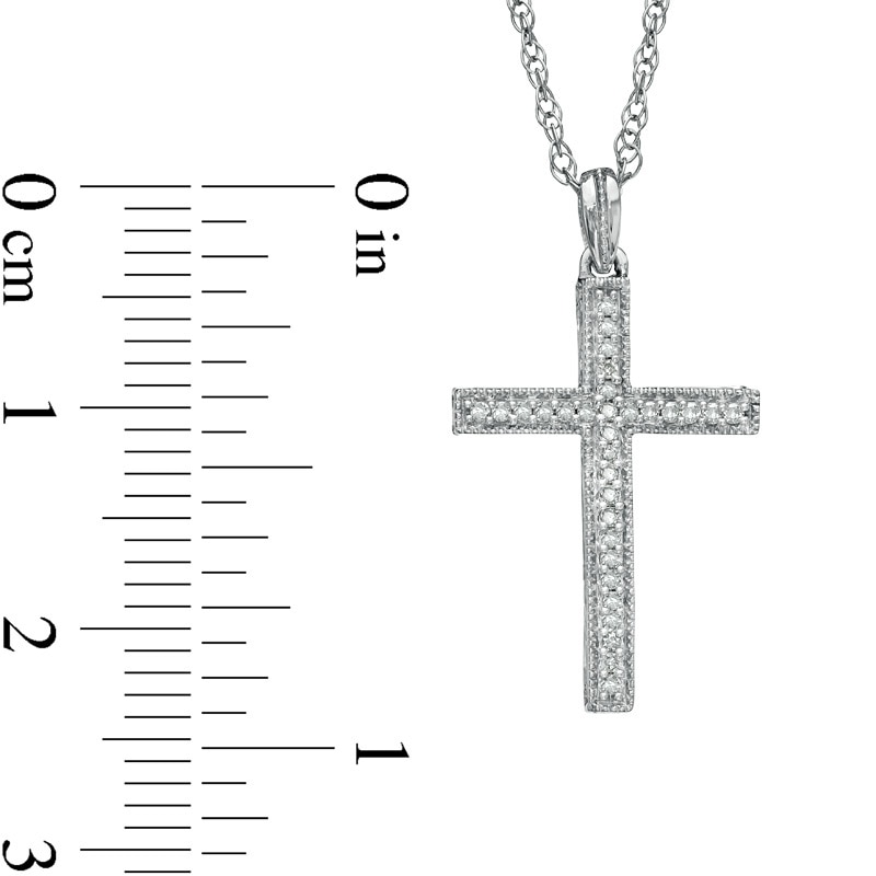 Silver Cross Diamond Pendant