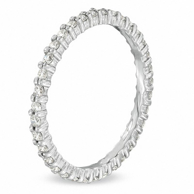 Main Image 2 of 1/2 CT. T.W. Diamond Eternity Wedding Band in 14K White Gold