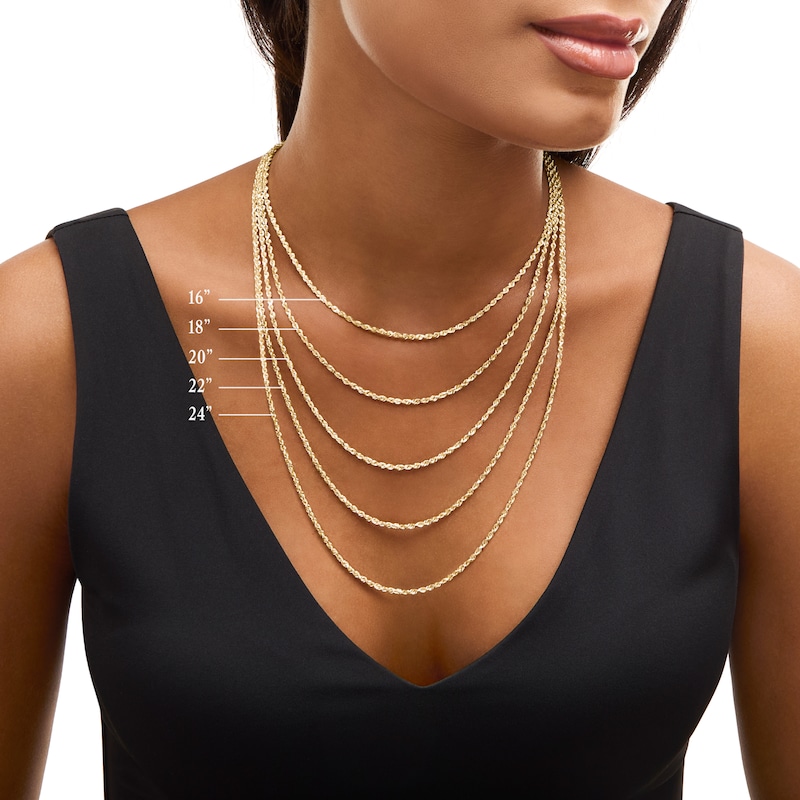 Main Image 3 of Ladies' 0.8mm Box Chain Necklace in 14K Gold