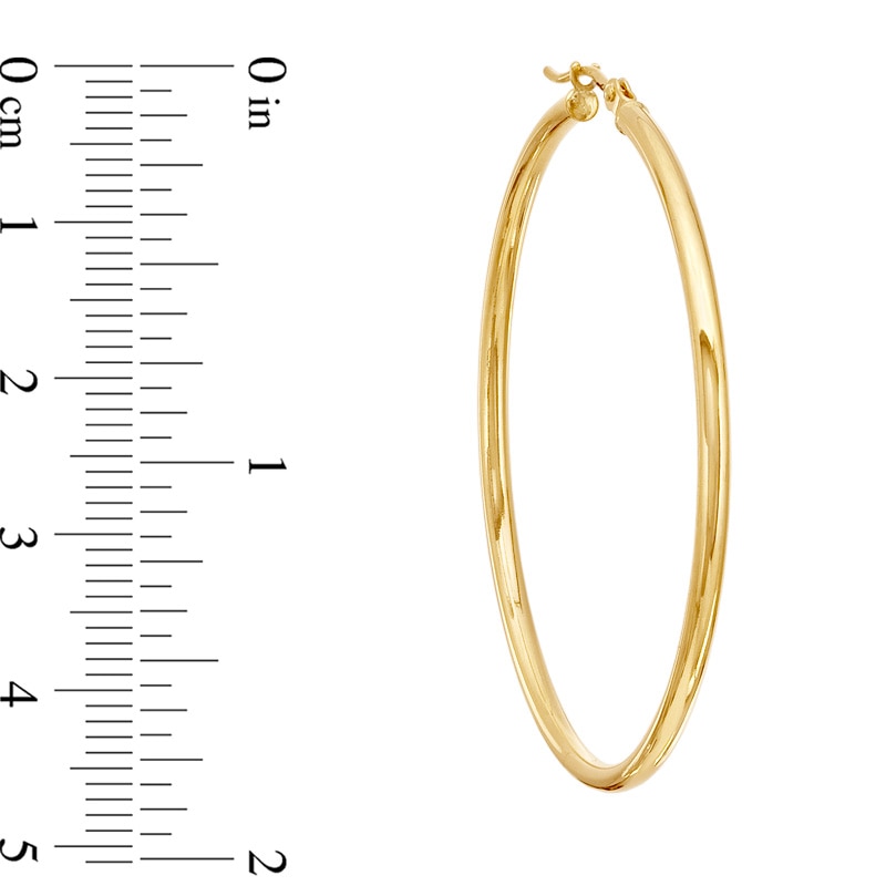 Main Image 2 of 45mm Polished Hoop Earrings in 14K Gold