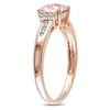 Thumbnail Image 2 of 6.0mm Cushion-Cut Pink Morganite and Diamond Accent Engagement Ring in 10K Rose Gold