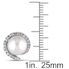 Thumbnail Image 2 of 8.0-8.5mm Freshwater Cultured Pearl and 1/10 CT. T.W. Diamond Frame Stud Earrings in 10K White Gold