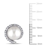 Thumbnail Image 3 of 8.0-8.5mm Freshwater Cultured Pearl and 1/10 CT. T.W. Diamond Frame Stud Earrings in 10K White Gold