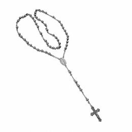 Men's Stainless Steel Rosary Necklace - 24&quot;