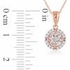 Thumbnail Image 2 of 6.0mm Morganite and Diamond Accent Frame Pendant in 10K Rose Gold - 17&quot;