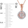 Thumbnail Image 3 of 6.0mm Morganite and Diamond Accent Frame Pendant in 10K Rose Gold - 17&quot;