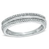 Thumbnail Image 1 of Men's 1/5 CT. T.W. Diamond Edge Wedding Band in 10K White Gold