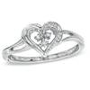 Thumbnail Image 1 of Diamond Accent Heart-Shaped Promise Ring in Sterling Silver